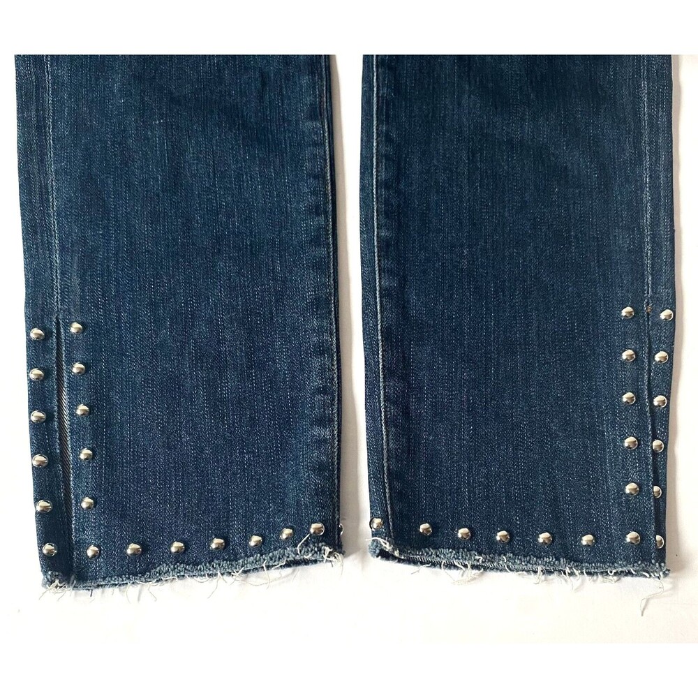 Citizens of Humanity Blue Rocket Skinny Studded Jeans Womens 27 Dark Split Hem - Picture 7 of 15